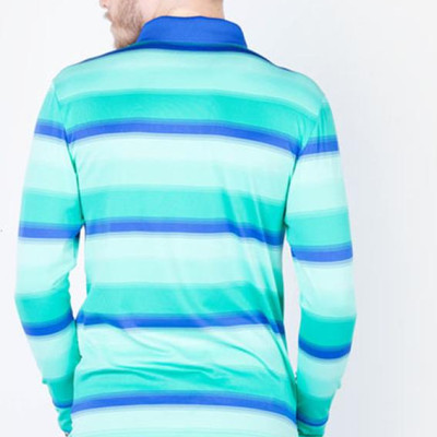 Áo thun nam dài tay kẻ ngang màu xanh lá aligro ALGAPD007