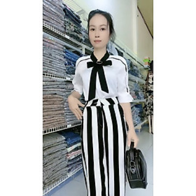 Set bộ công sở áo sơ mi và quần tây form suông năng động myqlothing.