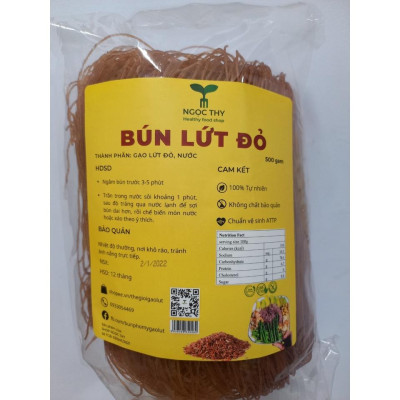 Bún gạo lứt ĐỎ ăn eatclean ăn kiêng (sợi bún nhỏ) gói 500gr