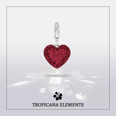 Vòng Tay Tropicana Phối Charm Swarovski Trái Tim Rực Lửa II