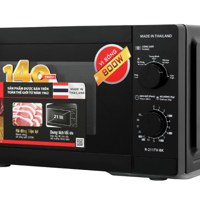 Lò vi sóng cơ không nướng Sharp R-211TV-BK 21 lít - Hàng chính hãng - Bảo hành 12 tháng