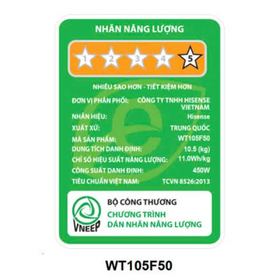 |SP MỚI 2025| Máy giặt Hisense Inverter 10.5kg WT105F50 Giặt AI, Mềm vải sạch sâu, Bảo hành 3 năm - HÀNG CHÍNH HÃNG