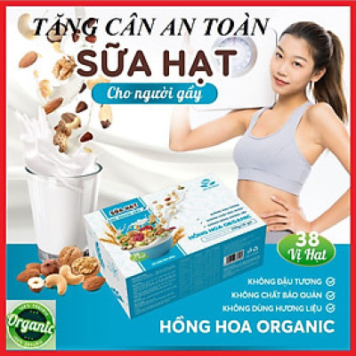 Sữa hạt cho Người Gầy Hồng Hoa Organic 36gói/ 900g – Tăng cân tự nhiên, an toàn, Thuần Chay, Không đậu nành, Không chất bảo quản