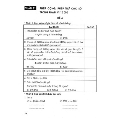 Sách - Vở Ôn Luyện Cuối Tuần Toán Lớp 3 Tập 2 - Dùng Chung Cho Các Bộ SGK Hiện Hành - Hồng Ân