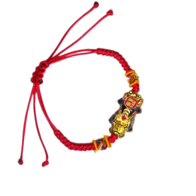 Combo Vòng đeo tay chỉ đỏ Ngũ Sắc gắn Tì Hưu đổi màu theo nhiệt độ, kèm hộp đựng lót Nhung nỉ