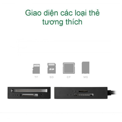 Đầu đọc thẻ 4in1 UGREEN CR125 30333 - Hỗ trợ thẻ CF / SD / TF / MS , Đầu đọc USB 3.0, Truyền tải dữ liệu nhanh chóng - Hàng chính hãng