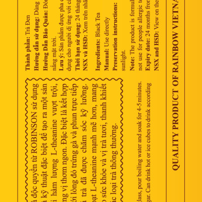 Trà Đen Túi Lọc Nhãn Vàng Organic - Robinson Farm (Hộp 20 túi x 2g)