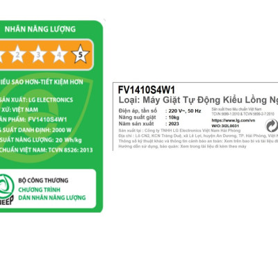 Máy giặt LG AI DD Inverter 10 kg FV1410S4W1 - Hàng Chính Hãng - Chỉ Giao Hà Nội