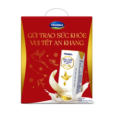 Thùng 24 hộp Sữa tươi tiệt trùng chứa tổ yến Vinamilk Green farm - hộp 180ml