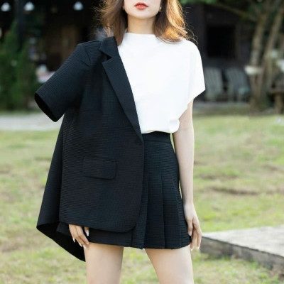 Set áo váy vest đen ngắn tay NGADO , set áo váy Nữ , set vest