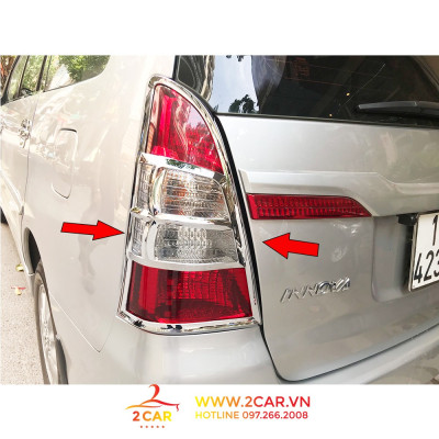 Ốp viền đèn pha, hậu xe Toyota Innova 2012 - 2016 mạ crom cao cấp, sáng bóng