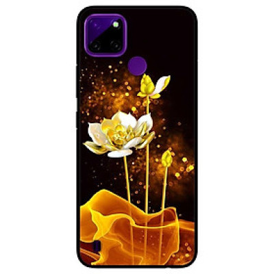 Ốp lưng dành cho Realme C21Y - C25Y mẫu Sen Trắng Vàng 1