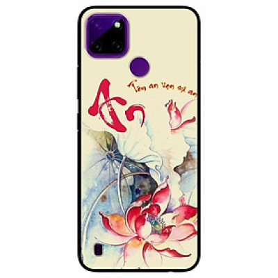 Ốp lưng dành cho Realme C21Y - C25Y mẫu Tâm An Sen Đỏ