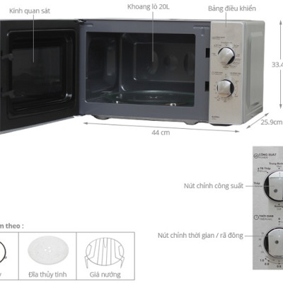 Lò Vi Sóng Có Nướng Sharp R-G227VN-M - 20L - Hàng chính hãng